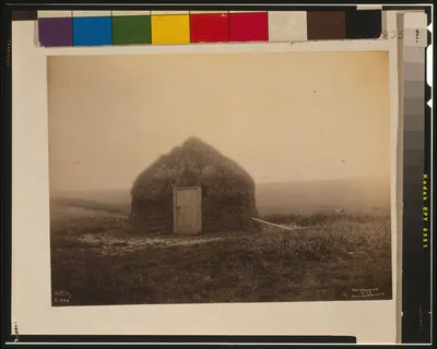 [Frontal view of earthen hut, Pribilof Islands, Alaska], Alaska, Pribilof Islands, 1899