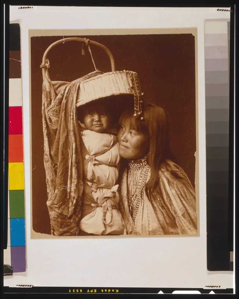 Apache girl and papoose, 1903