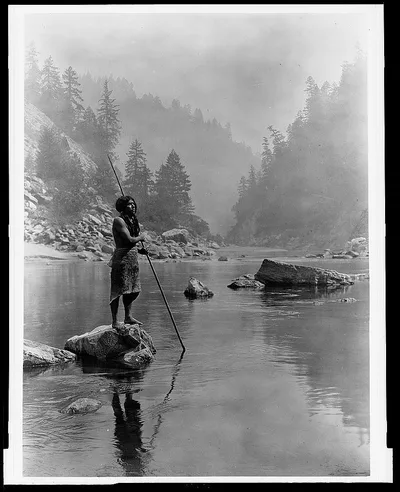A smoky day at the Sugar Bowl--Hupa, Pacific, 1923