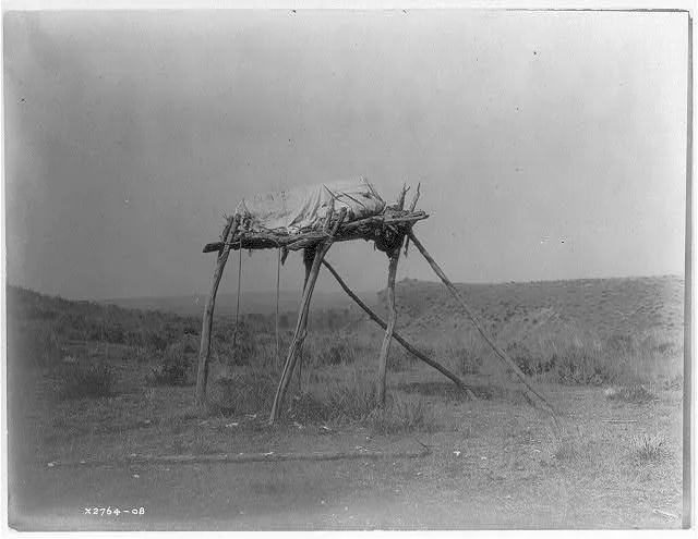 A burial platform--Apsaroke, Montana, 1908