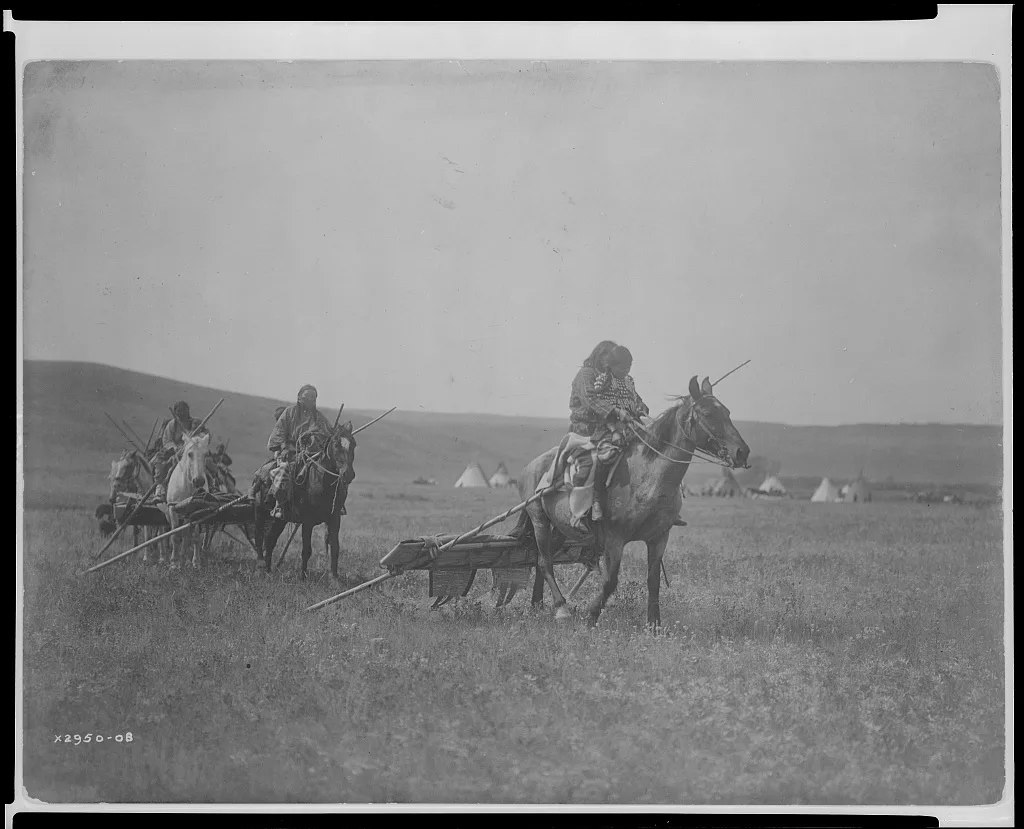 Moving camp--Atsina, Montana, 1908