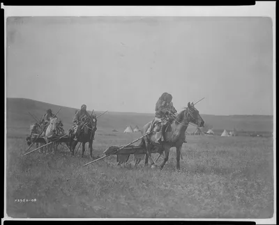 Moving camp--Atsina, Montana, 1908