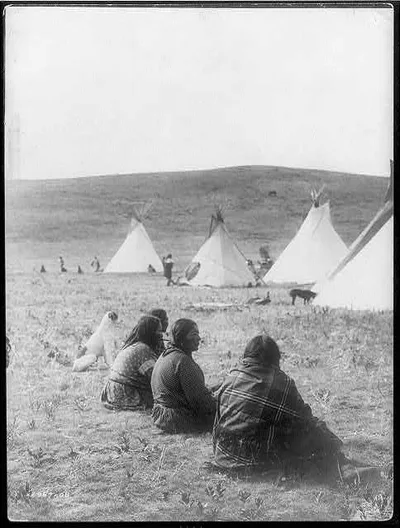 Camp gossips--Atsina, Montana, 1908
