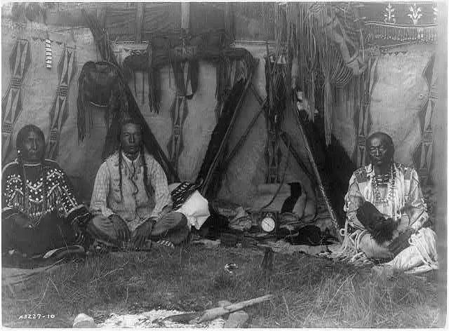 Lodge interior--Piegan, Montana, 1910