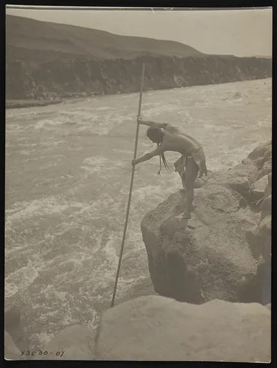 The fisherman--Wishham (i.e., Wishram), Washington, 1910