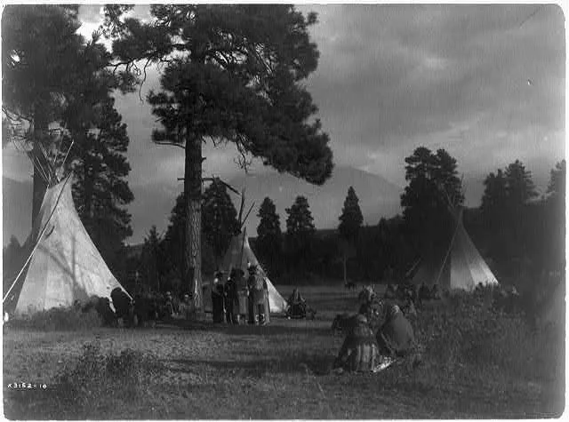 Flathead camp on the Jocko River, Montana, 1910