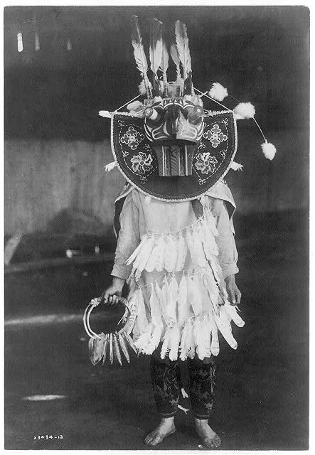 Masked dancer--Cowichan, 1913