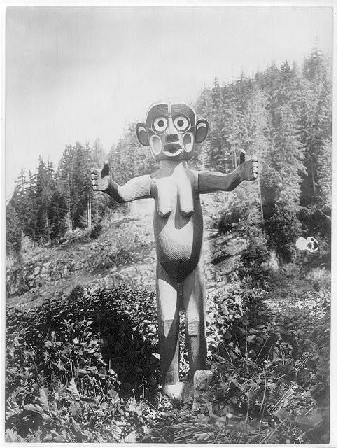 A Tsunukwa at Kwaustums, British Columbia, 1914