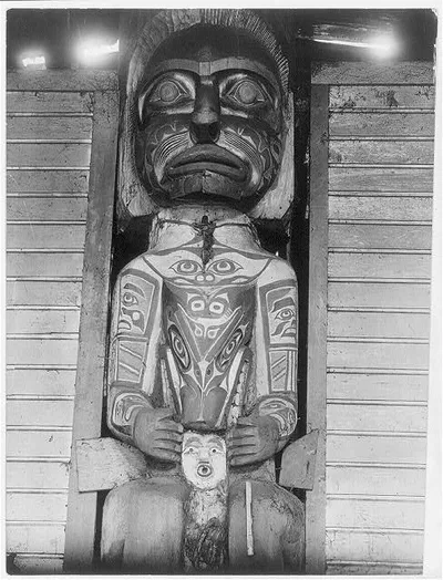 A Koskimo House-post, Vancouver Island, British Columbia, 1914