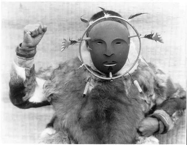 Ceremonial mask--Nunivak, Alaska, Nunivak Island, 1929