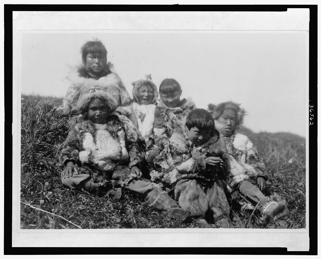 Nunivak children, Alaska, Nunivak Island, 1929