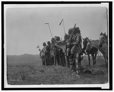 Awaiting the scouts return, Atsina, 1908