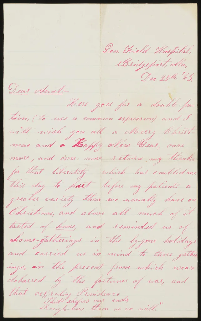 [Letter from Private Edward W. Curtis, General Field Hospital,…, 1863