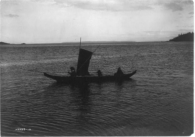 A Kwakiutl canoe, British Columbia, 1910