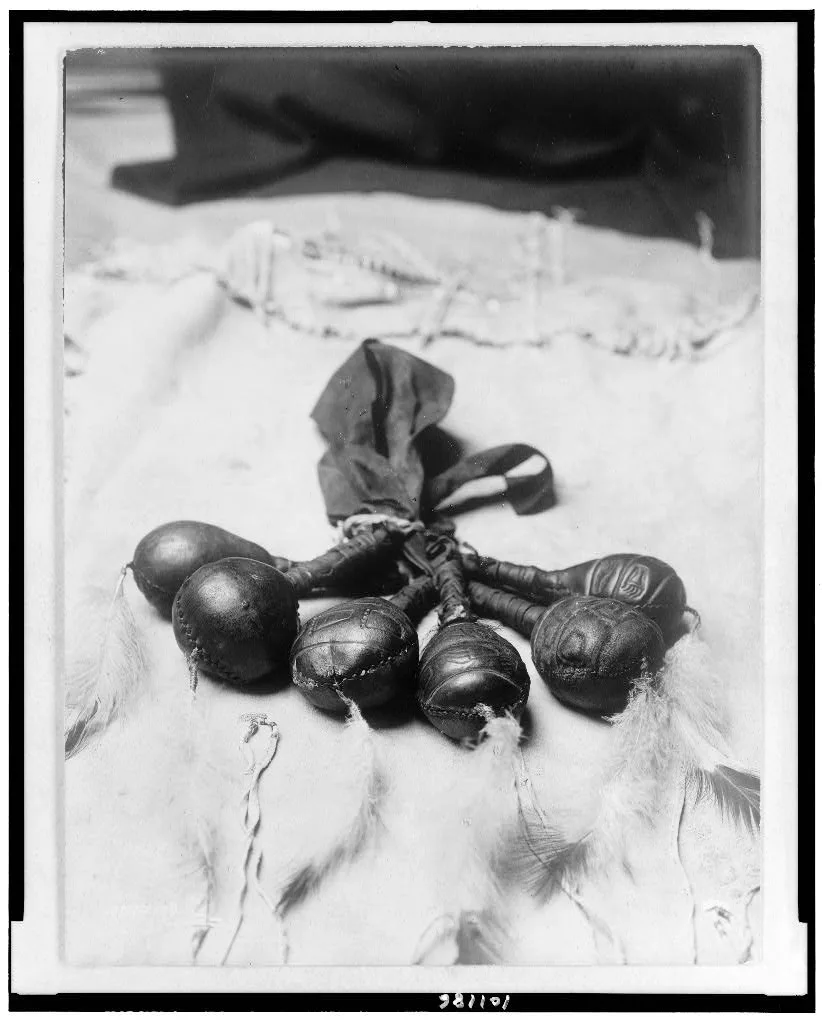 Bear rattles, Great Plains, 1908
