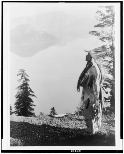 Praying to the Spirits at Crater Lake--Klamath, Crater Lake, Oregon, 1923