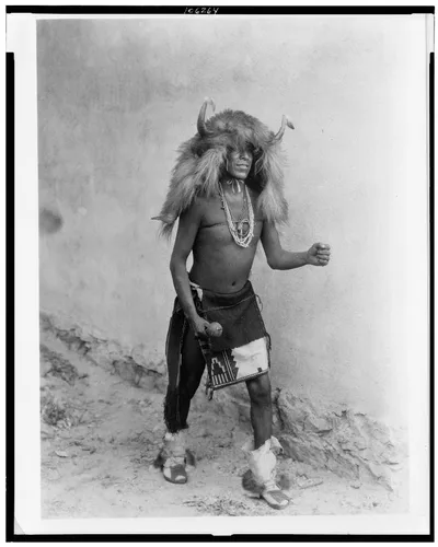 [Sia buffalo dancer. Full-length, standing, facing right], Spiritual Life, 1926