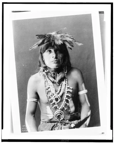 [Tev Gui, a Snake chief, half-length portrait, facing front, in…, 1900
