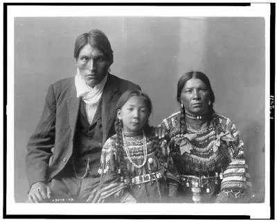 Reuben Black Boy and family, Montana, 1910