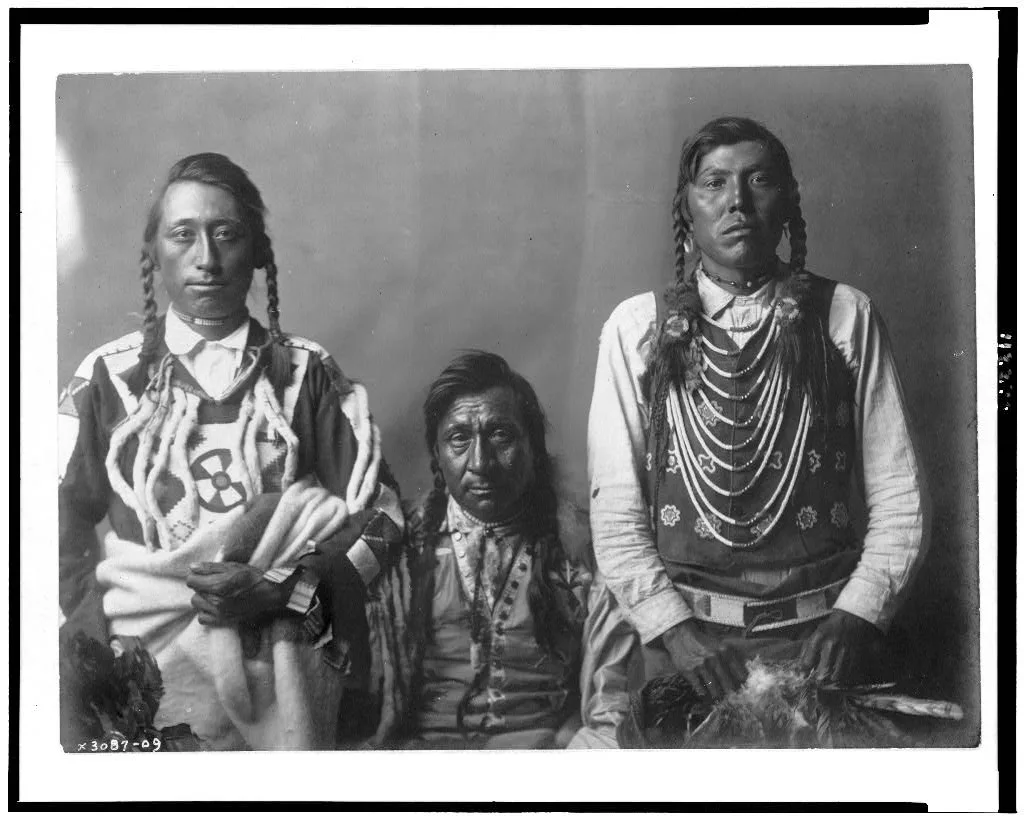 Spotted Eagle, Heavy Gun, and Robert Calf Robe, Montana, 1910