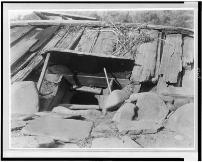 Entrance to a Yurok Sweat-house, California, 1923