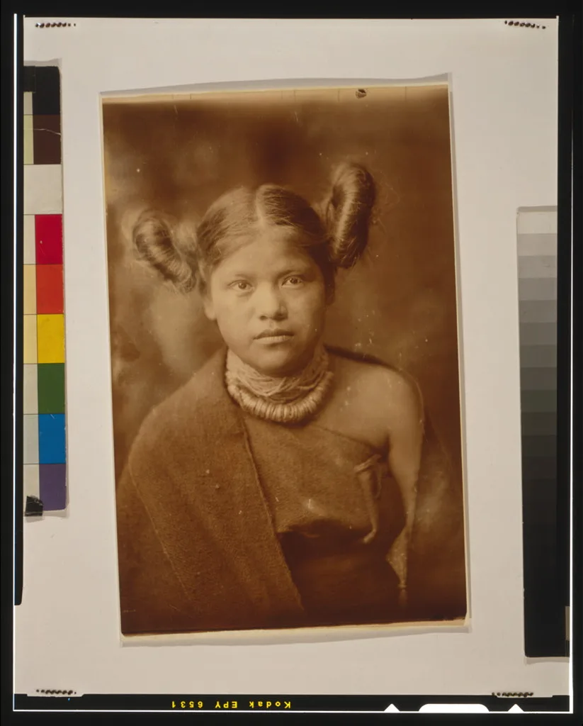 Primitive style of hair dressing--Hopi, 1921