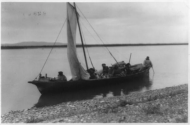 Starting up the Noatak River - Kotzebue, Kotzebue, Alaska, 1929